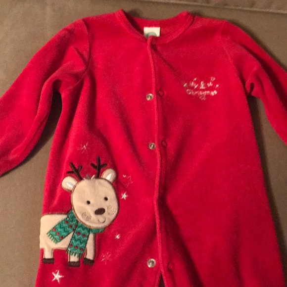 Baby’s 1st Christmas Reindeer Pajamas 9M - Picture 2 of 5